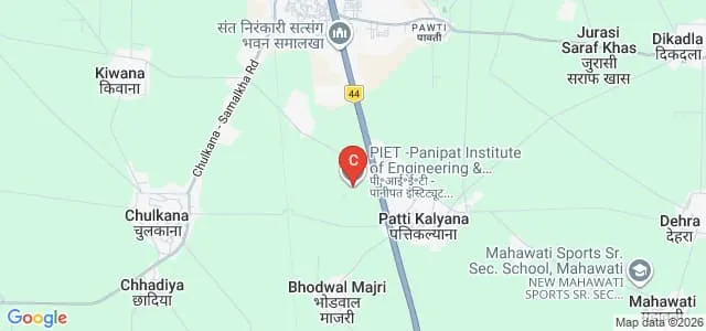 Panipat Institute of Engineering and Technology, Panipat Map