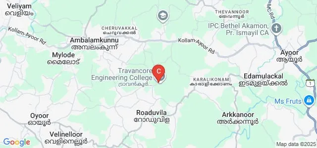 Travancore Engineering College, Kollam Map