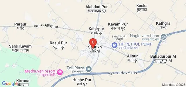 Bahuuddeshiya Sewa Shiksha Sansthan Mahila Mahavidyalaya, Saurikh Map