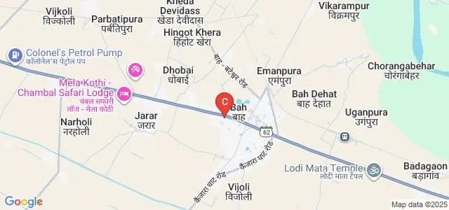 Bhadawar Vidya Mandir PG College, Bah Map