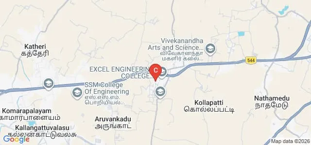 Excel College of Education, Komarapalayam Map