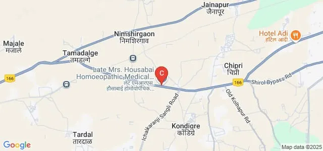 Late Mrs Housabai Homoeopathic Medical College and Hospital, Kolhapur Map