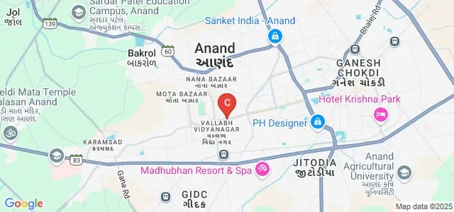 Rama Manubhai Desai College of Music and Dance, Anand Map