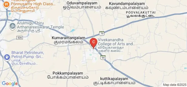 Vivekanandha College for Women, Namakkal Map
