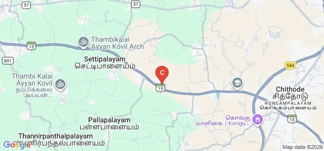 Bharathidasan College of Arts and Science, Erode Map