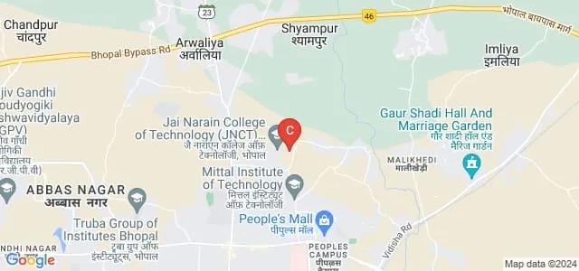 Jai Narayan College of Nursing, JNCT Professional University, Bhopal Map