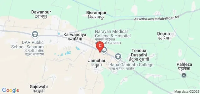 Narayan School of Law, Gopal Narayan Singh University, Rohtas Map