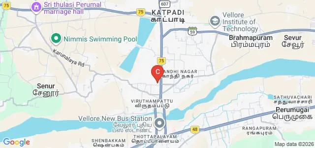 Government College of Education, Vellore Map