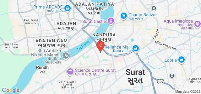 Department of Management Studies, Jyoti Dalal School of Commerce and Management, Vanita Vishram Women's University, Surat Map