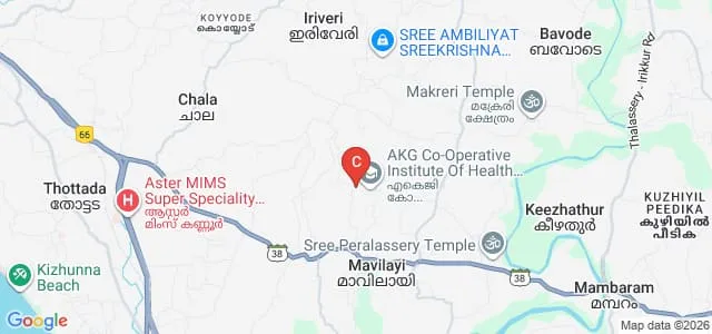 AKG Memorial Co Operative College of Nursing, Kannur Map