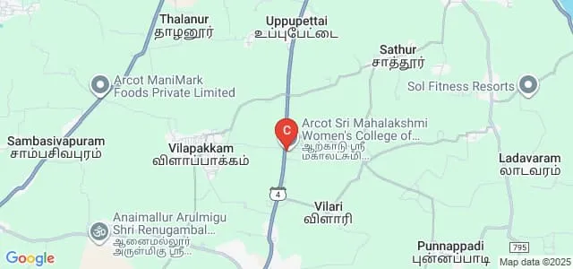 Arcot Sri Mahalakshmi Women's Institute of Management, Villapakkam Map