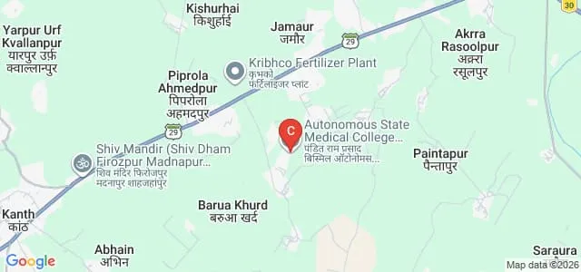 Autonomous State Medical College, Shahjahanpur Map
