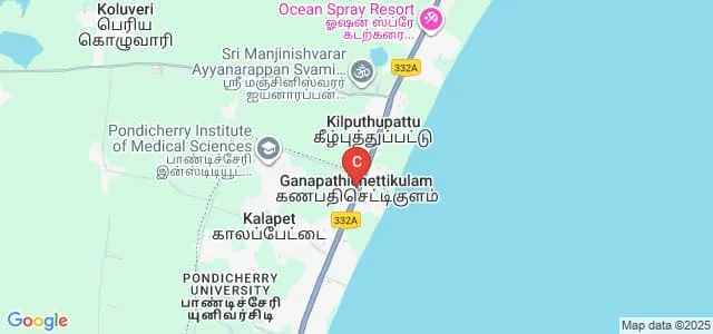 College of Nursing, Pondicherry Institute of Medical Sciences, Puducherry Map