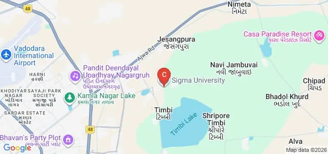 Faculty of Science, Sigma University, Vadodara Map
