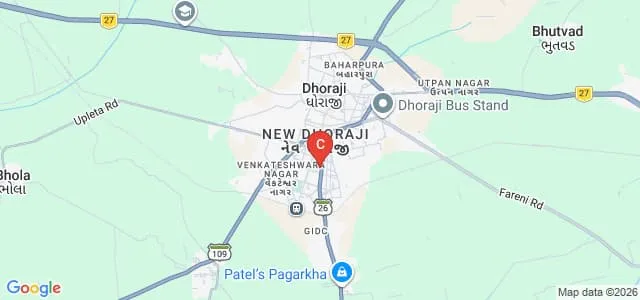 Saraswati College of Commerce BBA and IT, Dhoraji Map