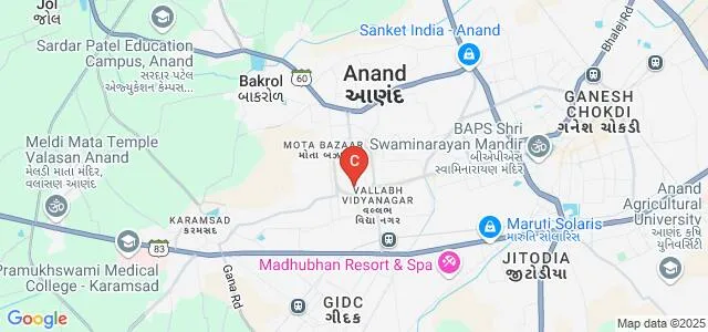 Natubhai V Patel College of Pure and Applied Sciences, Anand Map