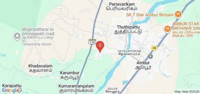 Sri Vidya Vihar College of Education, Vellore Map