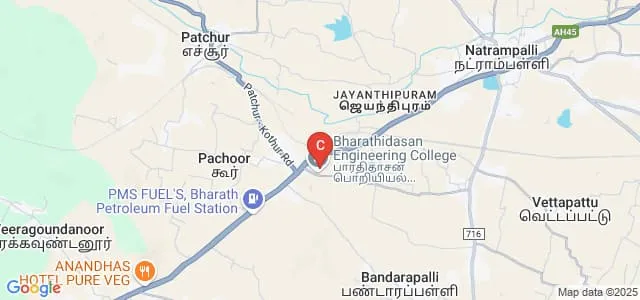Bharathidasan Engineering College, Natarampalli Map