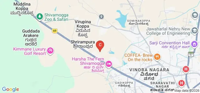 Sarji Institute of Nursing Sciences, Shimoga Map