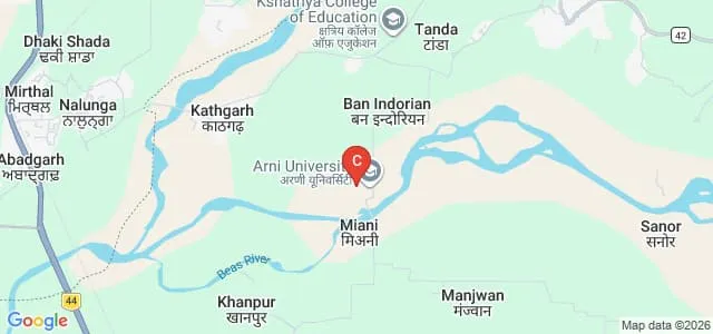 Arni University, Kathgarh Map