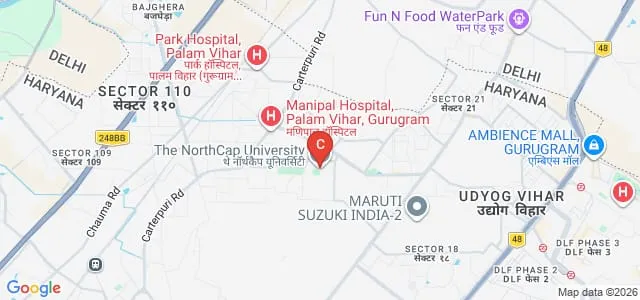 The NorthCap University, Gurgaon Map