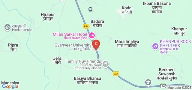 Gyanveer University, Sagar Map