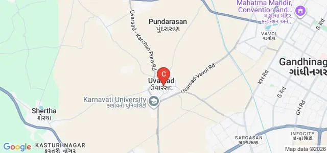 JG University, Uvarsad Map