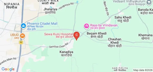 LNCT Vidhyapeeth University, Indore Map