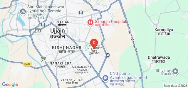 Vikram University, Ujjain Map