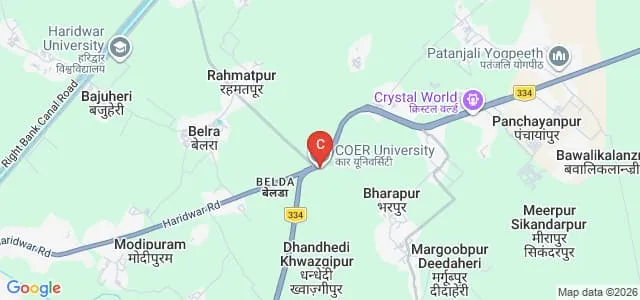 COER University, Roorkee Map
