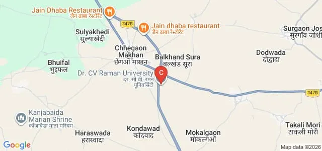 Dr CV Raman University, Khandwa Map