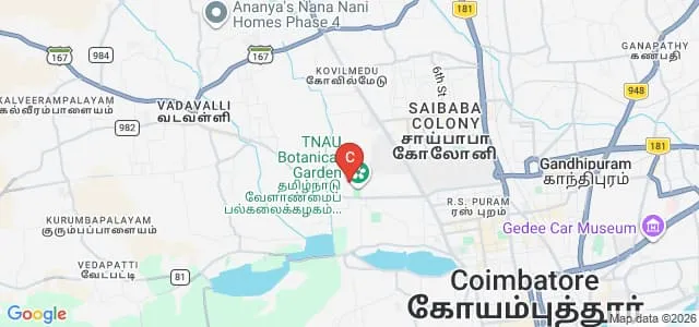 Tamil Nadu Agricultural University, Coimbatore Map
