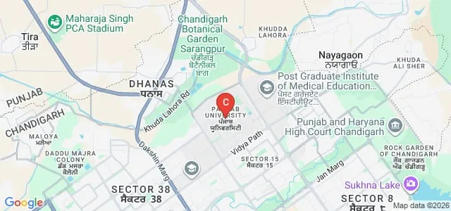 Panjab University, Chandigarh Map
