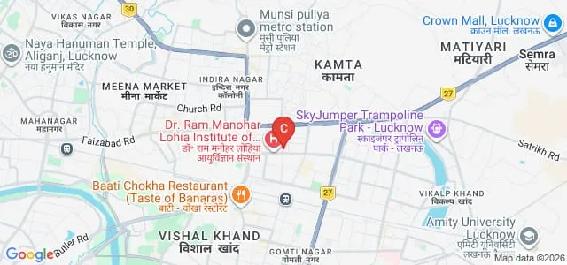 Dr Ram Manohar Lohia Institute of Medical Sciences, Lucknow Map