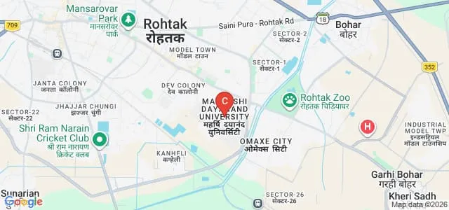 Maharshi Dayanand University, Rohtak Map