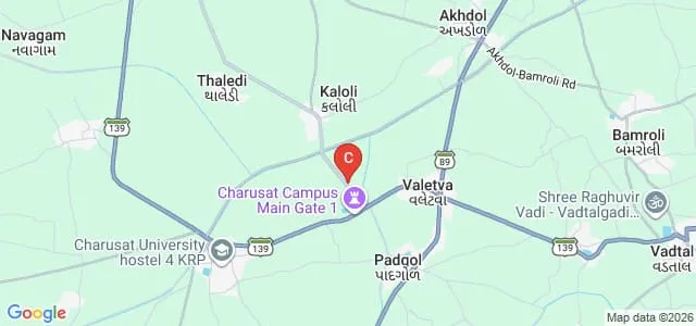 Charotar University of Science and Technology, Petlad Map