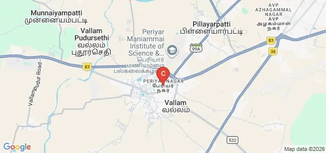 Ponnaiyah Ramajayam Institute of Science and Technology, Thanjavur Map