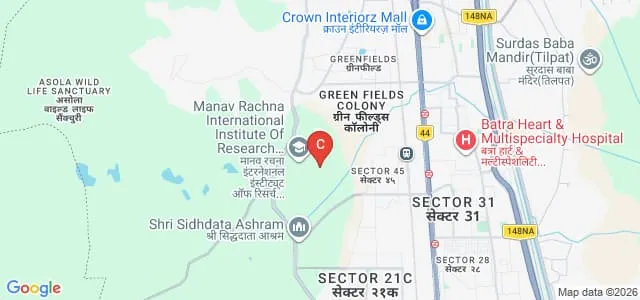Manav Rachna University, Faridabad Map