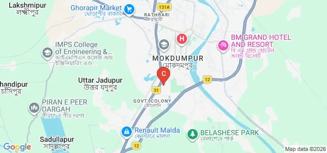 University of Gour Banga, Malda Map