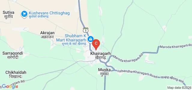 Indira Kala Sangit Vishwavidyalaya, Khairagarh Map