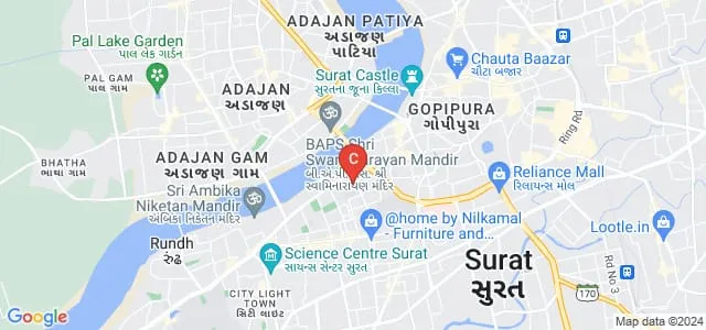 Sarvajanik University, Surat Map