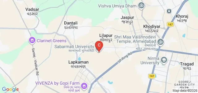 Sabarmati University, Ahmedabad Map
