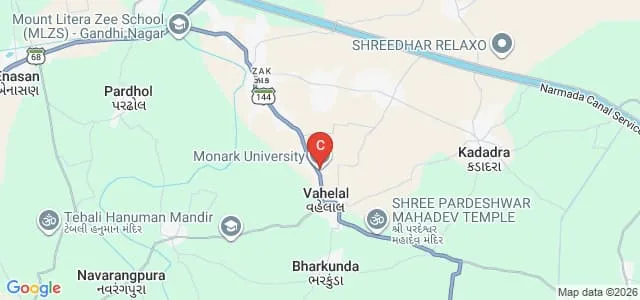 Monark University, Ahmedabad Map