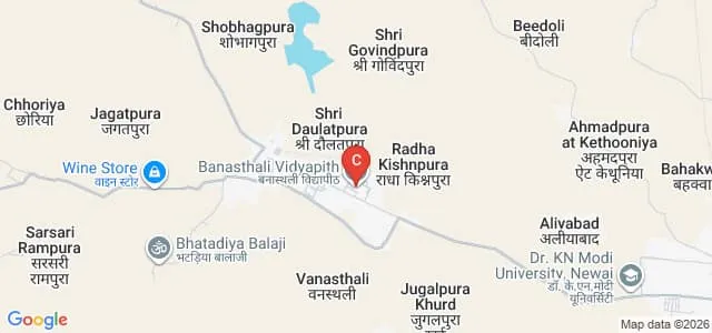 Banasthali Vidyapith, Banasthali Map