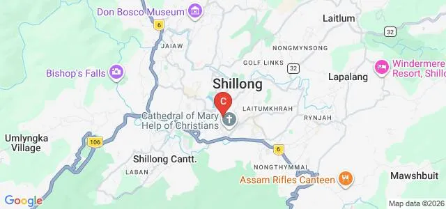William Carey University, Shillong Map