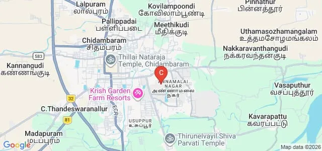 Annamalai University, Annamalai Nagar Map