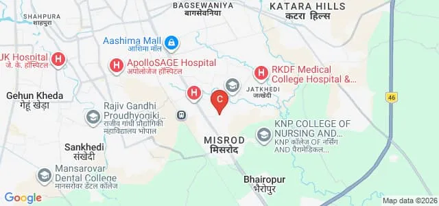Sarvepalli Radhakrishnan University, Bhopal Map