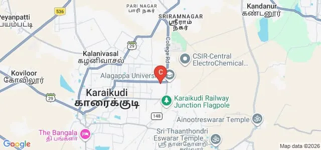 Alagappa University, Karaikudi Map