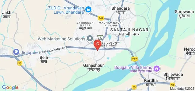 Pragati Mahila Mahavidyalaya, Bhandara Map