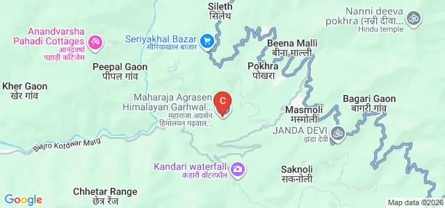 Maharaja Agrasen Himalayan Garhwal University, Pauri Map
